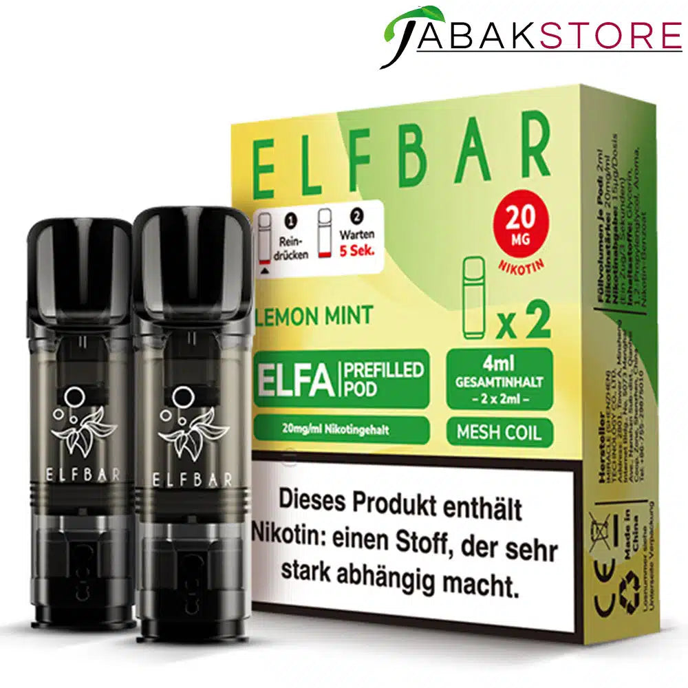 ELFA | Lemon Mint Pods | Liquid Pod | 20mg | 2er Pack